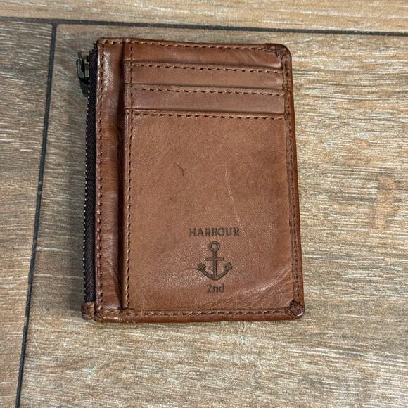 2-PC Harbour 2nd Wallet & Credit Card Leather Brown Key Ring - Picture 1 of 6
